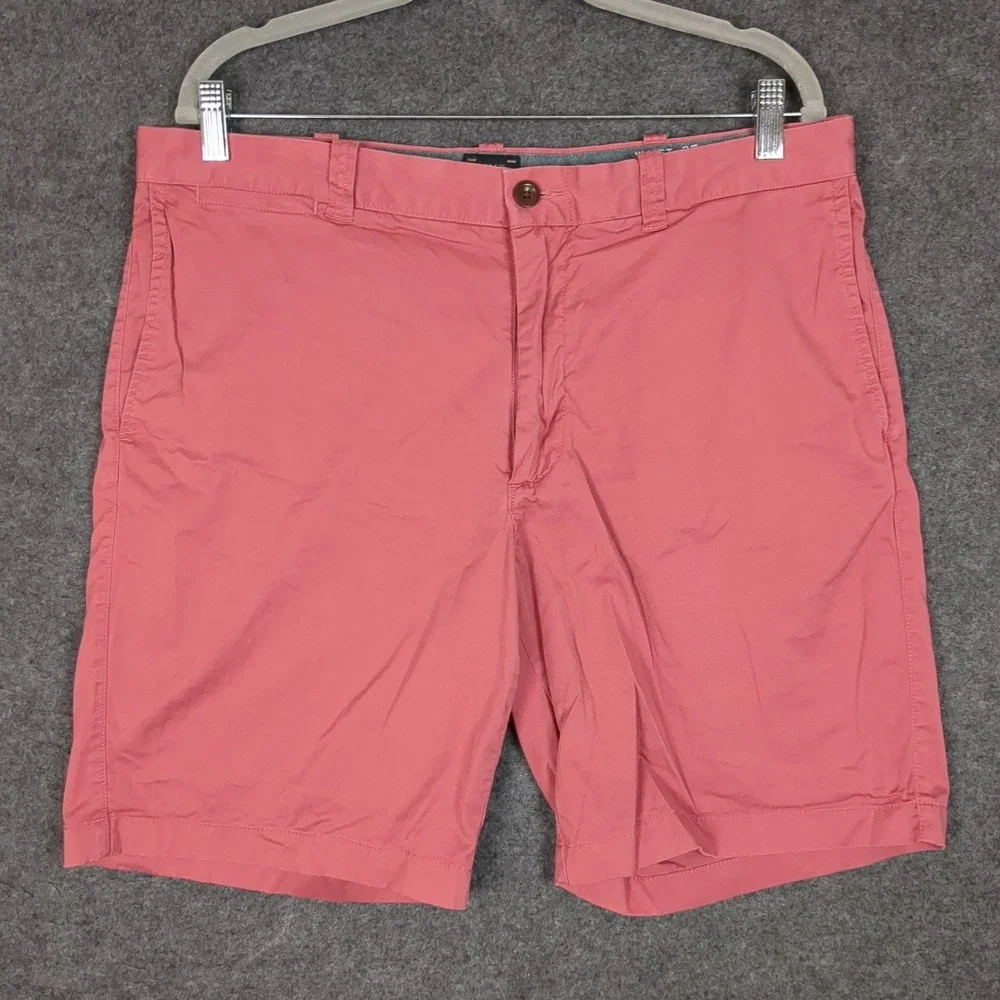 J.Crew Mens Stretch Chino Shorts‎ 35 9 Salmon Pink Casual Summer Preppy 77388